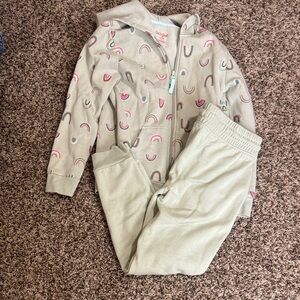 Cat & Jack green Kids Set with Rainbow Design